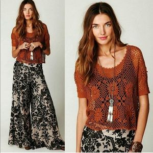 Free People New Romantics In Bloom Crochet Top